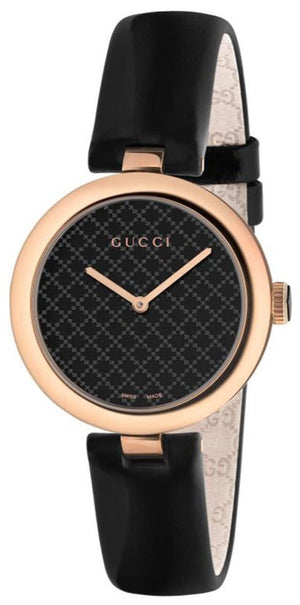 Gucci Diamantissima Quartz Black Dial Black Leather Strap Watch for Women - YA141401 Authentic Buy Shop Now
