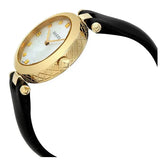 Gucci Diamantissima Quartz Mother of Pearl Dial Black Leather Strap Watch for Women - YA141404 Authentic Buy Shop Now