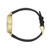 Gucci Diamantissima Quartz Mother of Pearl Dial Black Leather Strap Watch for Women - YA141404 Authentic Buy Shop Now