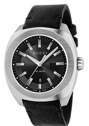 Gucci GG2570 Black Dial Black Leather Strap Watch For Men - YA142206 Authentic Buy Shop Now