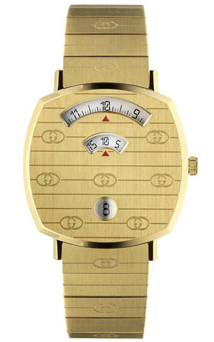 Gucci Grip Yellow Gold Dial Yellow Gold Steel Strap Unisex Watch - YA157403 Authentic Buy Shop Now