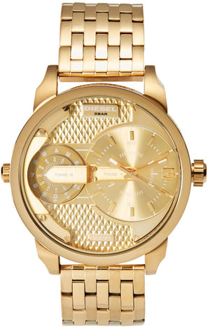 Diesel Mini Daddy Gold Dial Gold Steel Strap Watch For Men - DZ7306 Authentic Buy Shop Now