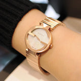 Gucci G Interlocking Mother of Pearl Dial Rose Gold Steel Strap Watch For Women - YA133515 Authentic Buy Shop Now