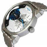 Diesel Mini Daddy Dual Time Silver Dial Stainless Steel Watch For Men - DZ7305 Authentic Buy Shop Now