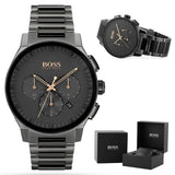 Hugo Boss Peak Black Dial Black Steel Strap Watch for Men - 1513814 Authentic Buy Shop Now