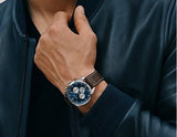 Hugo Boss Pioneer Chronograph Blue Dial Brown Leather Strap Watch For Men - 1513709 Authentic Buy Shop Now