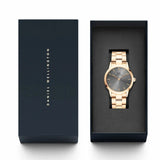 Daniel Wellington Iconic Link Grey Dial Rose Gold Steel Strap Watch For Women - DW00100332 Authentic Buy Shop Now