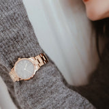 Daniel Wellington Iconic Link Grey Dial Gold Steel Strap Watch For Women - DW00100334 Authentic Buy Shop Now