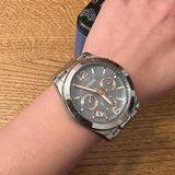 Fossil Perfect Boyfriend Mother of Pearl Blue Dial Silver Steel Strap Watch for Women - ES3880 Authentic Buy Shop Now