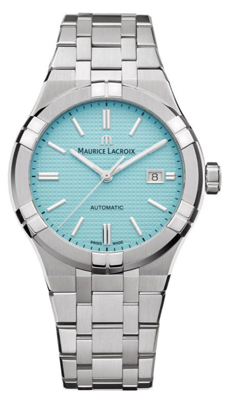 Maurice Lacroix Aikon Automatic Sky Blue Dial Silver Steel Strap Watch For Men - AI6008-SS00F-431-C Authentic Buy Shop Now