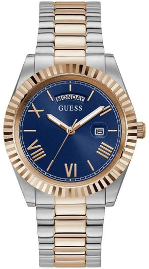 Guess Quartz Blue Dial Two Tone Steel Strap Watch For Men - GW0265G12 Authentic Buy Shop Now