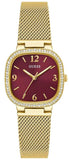 Guess Quartz Red Dial Gold Mesh Strap Watch For Women - GW0354L4 Authentic Buy Shop Now