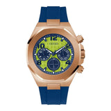 Guess Empire Analog Quartz Lime Green Dial Blue Silicon Strap Watch for Men - GW0583G3 Authentic Buy Shop Now