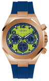 Guess Empire Analog Quartz Lime Green Dial Blue Silicon Strap Watch for Men - GW0583G3 Authentic Buy Shop Now