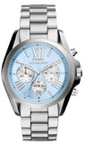 Michael Kors Bradshaw Chronograph Blue Dial Silver Steel Strap Watch For Women - MK6099 Authentic Buy Shop Now