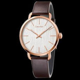 Calvin Klein Even Silver Dial Brown Leather Strap Watch for Men - K7B216G6 Authentic Buy Shop Now