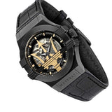 Maserati Potenza Skeleton Limited Edition Black Dial Black Leather Strap Watch For Men - R8821108027 Authentic Buy Shop Now