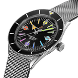 Breitling Superocean Heritage '57 Black Dial Silver Mesh Bracelet Watch for Men - A103701A1B1A1 Authentic Buy Shop Now