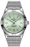 Breitling Chronomat Automatic 36 Green Dial Silver Steel Strap Watch for Women - A10380101L1A1 Authentic Buy Shop Now