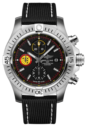 Breitling Avenger Chronograph 45mm Swiss Air Force Team Black Dial Black Nylon Strap Watch for Men - A133171A1B1X1 Authentic Buy Shop Now