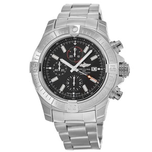 Breitling Super Avenger Chronograph 48 Black Dial Silver Steel Strap Watch for Men - A13375101B1A1 Authentic Buy Shop Now