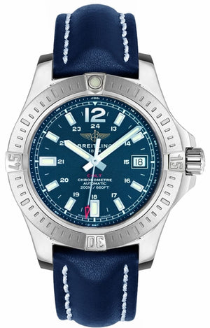 Breitling Colt 41mm Automatic Blue Dial Blue Leather Strap Watch for Men - A1731311.C934.113X.A18BA.1 Authentic Buy Shop Now