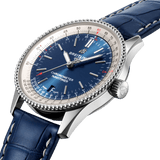 Breitling Navitimer Automatic 38mm Blue Dial Blue Leather Strap Mens Watch - A17325211C1P1 Authentic Buy Shop Now