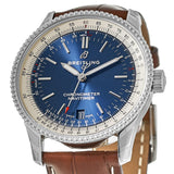 Breitling Navitimer Automatic 38mm Blue Dial Brown Leather Strap Mens Watch - A17325211C1P2 Authentic Buy Shop Now