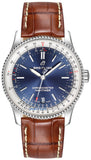 Breitling Navitimer Automatic 38mm Blue Dial Brown Leather Strap Mens Watch - A17325211C1P2 Authentic Buy Shop Now