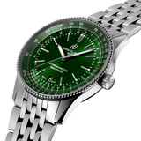 Breitling Navitimer Automatic 41mm Green Dial Silver Steel Strap Watch for Men - A17326361L1A1 Authentic Buy Shop Now