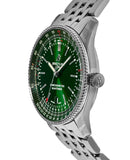 Breitling Navitimer Automatic 41mm Green Dial Silver Steel Strap Watch for Men - A17326361L1A1 Authentic Buy Shop Now