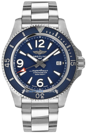Breitling Superocean Automatic 42mm Blue Dial Silver Steel Strap Watch for Men - A17366D81C1A1 Authentic Buy Shop Now