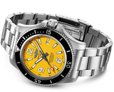 Breitling Superocean Automatic 44mm Yellow Dial Silver Steel Strap Watch for Men - A17375211/1A1 Authentic Buy Shop Now