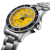 Breitling Superocean Automatic 44mm Yellow Dial Silver Steel Strap Watch for Men - A17375211/1A1 Authentic Buy Shop Now