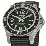 Breitling Superocean Automatic 44mm Outerknown Green Dial Green Nylon Strap Watch for Men - A17367A11L1W1 Authentic Buy Shop Now