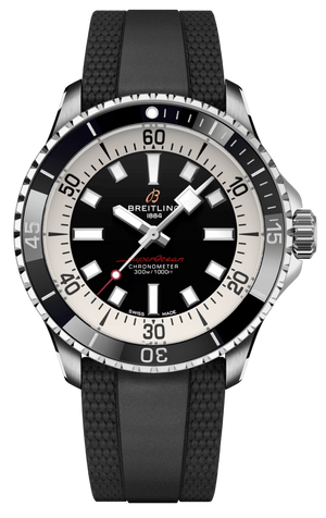 Breitling Superocean Automatic 42 Black Dial Black Rubber Strap Watch for Men - A17375211B1S1 Authentic Buy Shop Now