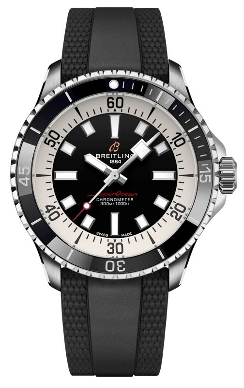 Breitling Superocean Automatic 42 Black Dial Black Rubber Strap Watch for Men - A17375211B1S1 Authentic Buy Shop Now