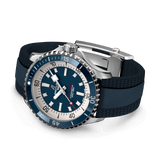 Breitling Superocean Automatic 42mm Blue Dial Blue Rubber Strap Watch for Men - A17375E71C1S1 Authentic Buy Shop Now