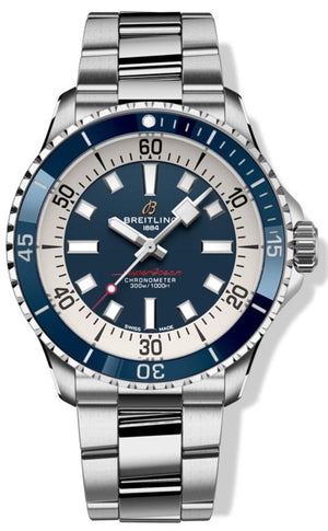 Breitling Superocean Automatic 42mm Blue Dial Silver Steel Strap Watch for Men - A17375E71C1A1 Authentic Buy Shop Now