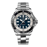 Breitling Superocean Automatic 44mm Blue Dial Silver Steel Strap Watch for Men - A17376211C1A1 Authentic Buy Shop Now