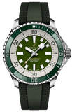 Breitling Superocean Automatic 44 Green Dial Green Rubber Strap Watch for Men - A17376A31L1S1 Authentic Buy Shop Now