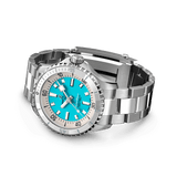 Breitling Superocean Automatic 36 Turquoise Dial Silver Steel Strap Watch for Men - A17377211C1A1 Authentic Buy Shop Now