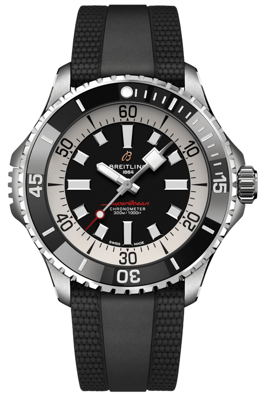 Breitling Superocean Automatic 46 Black Dial Black Rubber Strap Watch for Men - A17378211B1S1 Authentic Buy Shop Now