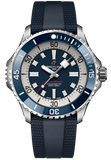 Breitling Superocean Automatic 46 Blue Dial Blue Rubber Strap Watch for Men - A17378E71C1S1 Authentic Buy Shop Now
