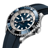 Breitling Superocean Automatic 46 Blue Dial Blue Rubber Strap Watch for Men - A17378E71C1S1 Authentic Buy Shop Now