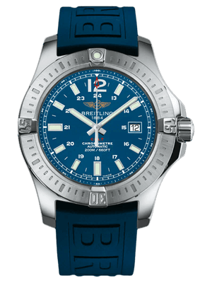 Breitling Colt Automatic 44mm Blue Dial Rubber Strap Mens Watch - A1738811-C906-157S Authentic Buy Shop Now