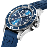 Breitling Superocean II 44mm Blue Dial Blue Rubber Strap Watch for Men - A17392D8/C910/158S/A20SS.1 Authentic Buy Shop Now