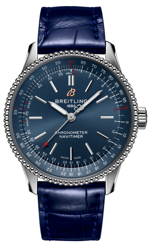 Breitling Navitimer Automatic 35 Blue Dial Blue Leather Strap Watch for Men - A17395161C1P1 Authentic Buy Shop Now