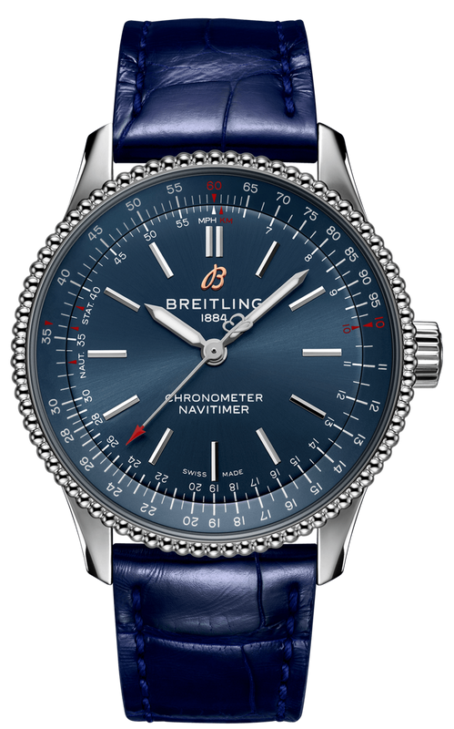 Breitling Navitimer Automatic 35 Blue Dial Blue Leather Strap Watch for Men - A17395161C1P1 Authentic Buy Shop Now