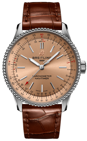 Breitling Navitimer Automatic 35 Brown Dial Brown Leather Strap Watch for Men - A17395201K1P1 Authentic Buy Shop Now
